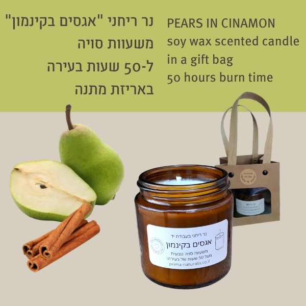 PEARS IN CINAMON soy wax scented candle