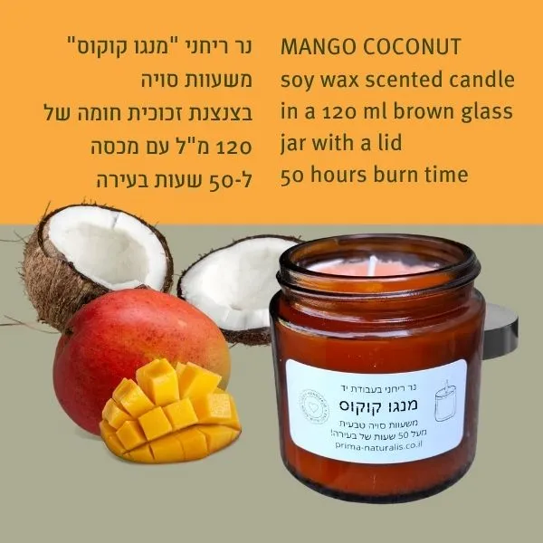 MANGO COCONUT soy wax scented candle